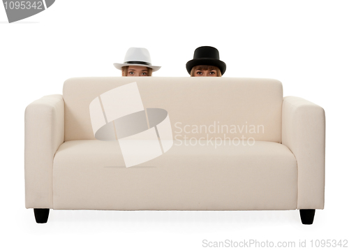 Image of Two girls on the couch