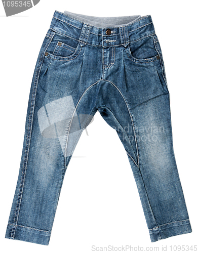 Image of blue denim trousers