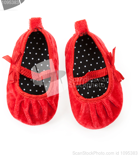 Image of red baby booties