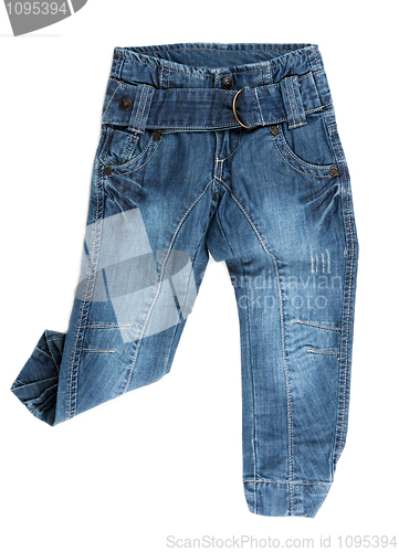 Image of blue denim trousers