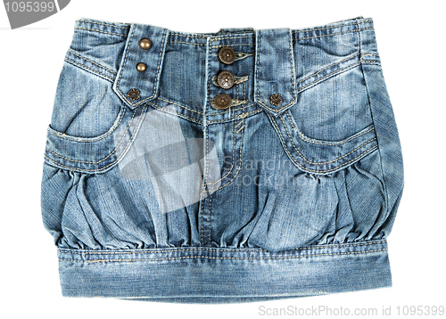 Image of denim mini skirt