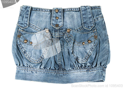 Image of denim mini skirt