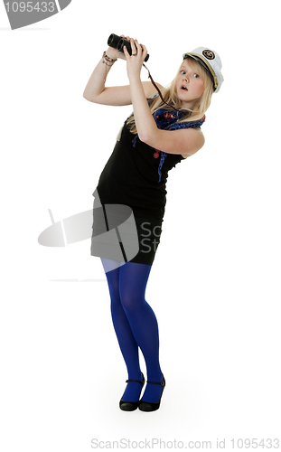 Image of girl with binoculars