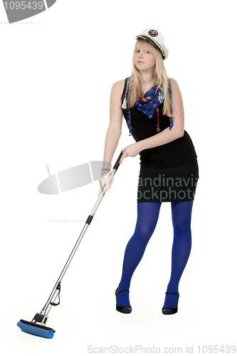 Image of girl with a mop