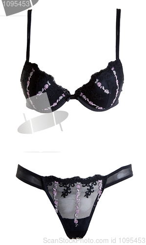 Image of set of black lingerie