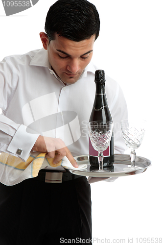 Image of Waiter or servant preparing tray