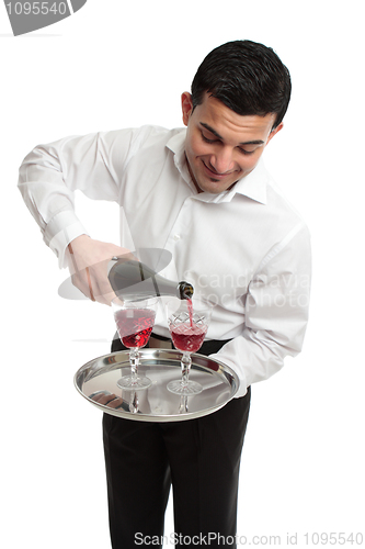 Image of Waiter or servant pouring wine