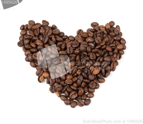 Image of beans ulodennye in shape of heart