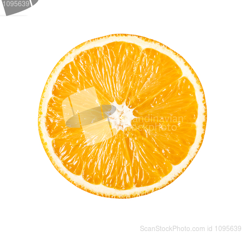 Image of Perfect slice of orange isolated on white