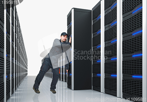 Image of man move server