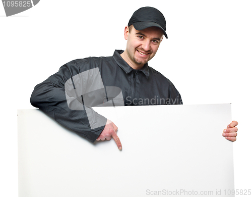 Image of manual worker and white board