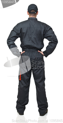 Image of back of worker