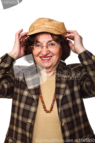 Image of senior woman wear hat