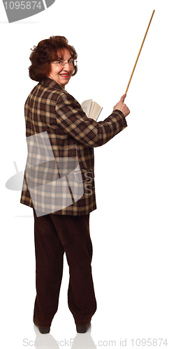 Image of old teacher on white