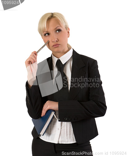 Image of Business woman thinking.