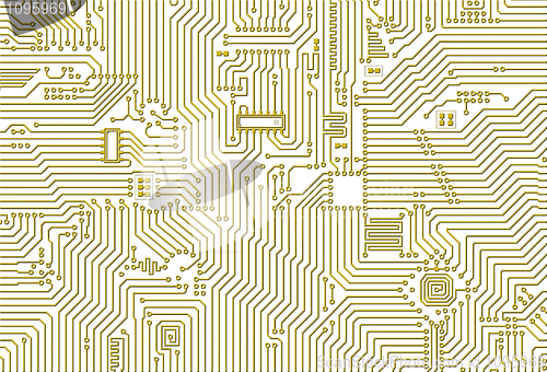Image of Golden industrial circuit board pattern