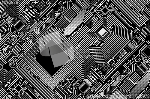 Image of Graphic industrial circuit board black background