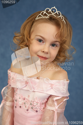 Image of Portrait of girl in pink dress
