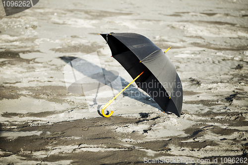 Image of Large old-fashioned black umbrella