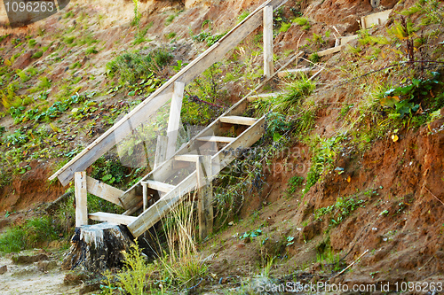 Image of Old wooden staircase