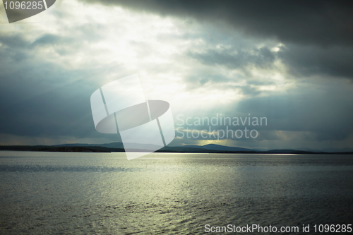 Image of Northern sea and sun beams