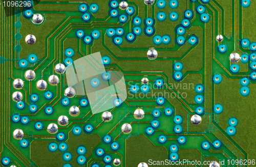 Image of Electronic circuit close-up - technological background