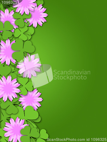 Image of Shamrock Paper Cutting Clover Flowers Border