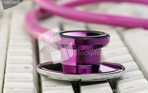 Image of stethoscope on keyboard