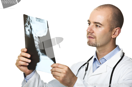 Image of young doctor with xray film