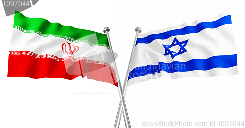 Image of israel and iran flag