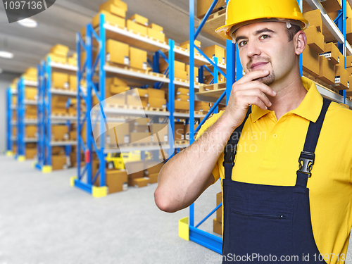 Image of caucasian manual worker portrait