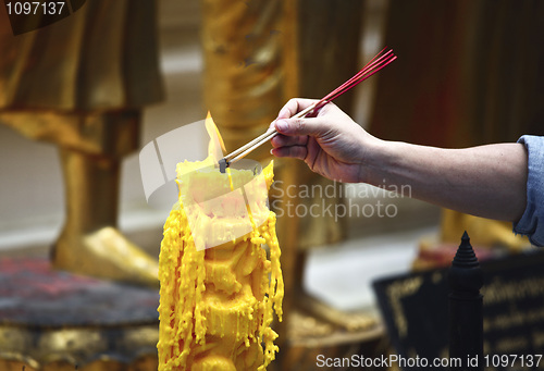 Image of flame on yellow candle