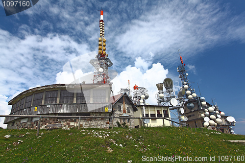 Image of antenna tv station on mountain