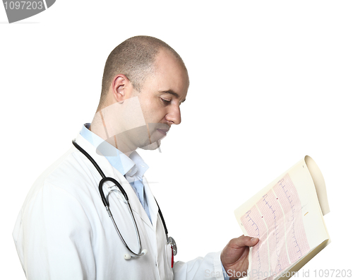 Image of doctor check electrocardiography result