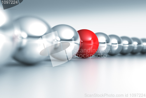 Image of red and gray balls