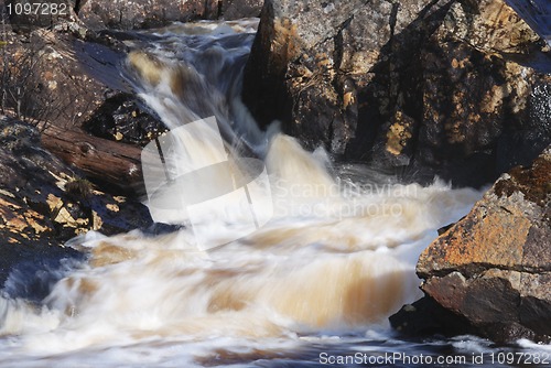 Image of waterfall in north Russia; âîäîïàä