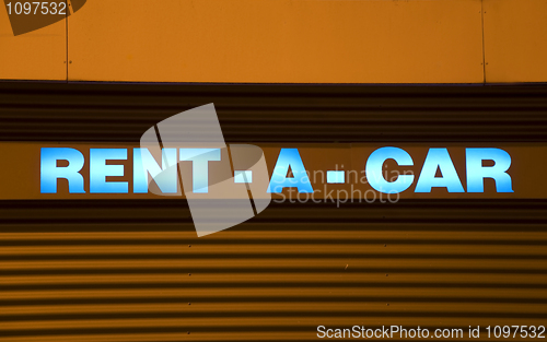 Image of rental car sign