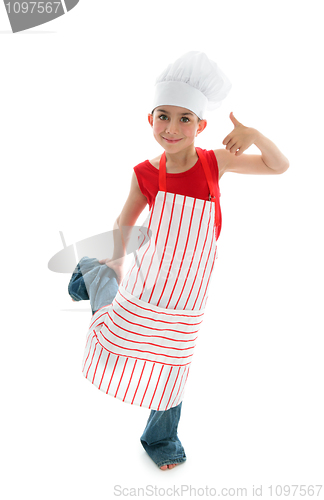 Image of Happy child chef thumbs up