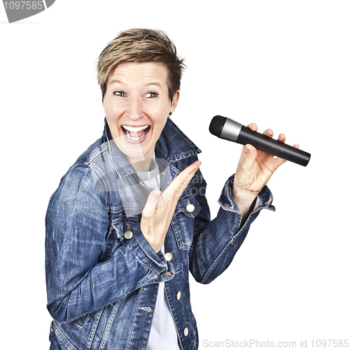 Image of women with microphone