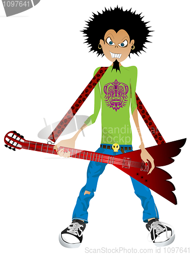 Image of boy with electric guitar