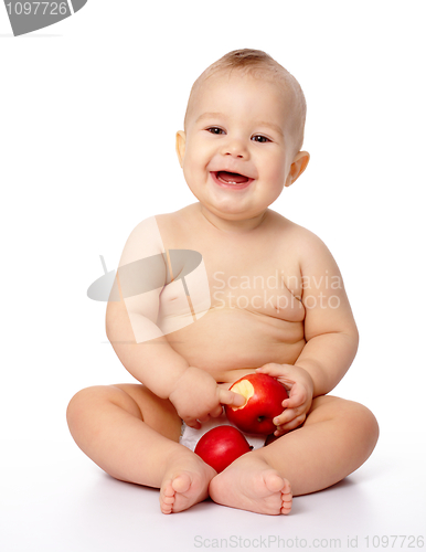 Image of Little child with apple