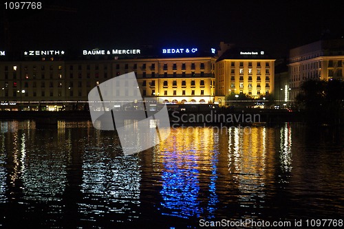 Image of Geneva by night