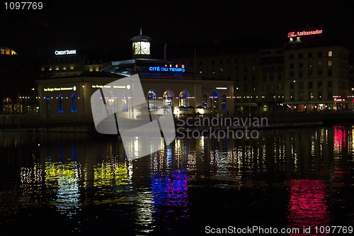 Image of Geneva by night