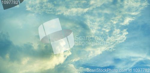 Image of Bright blue skies with clouds