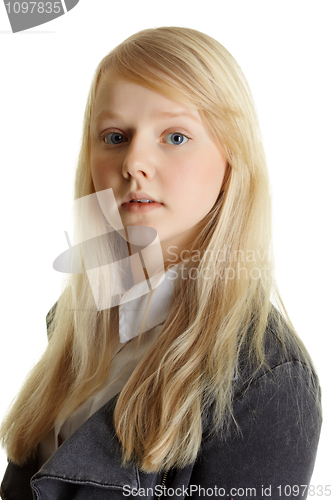 Image of Portrait of beautiful girl with blonde hair
