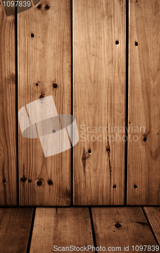 Image of Vintage wood panels - wall and floor