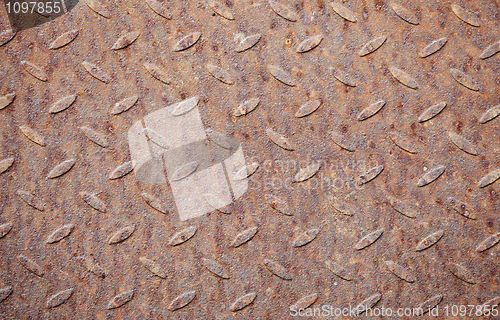 Image of Old rusty steel deck with pattern