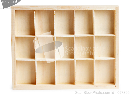 Image of Small wooden box with cells