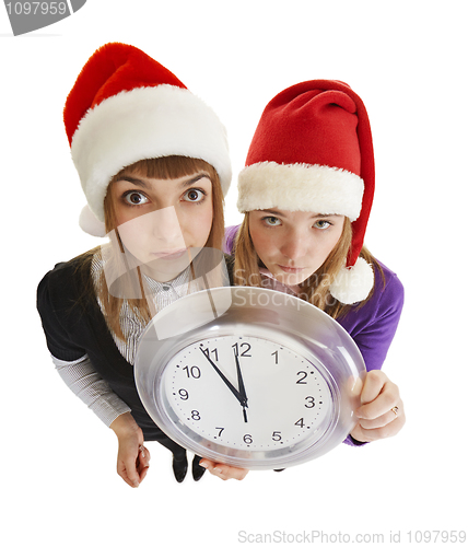 Image of Two girls are ready to greet the new year