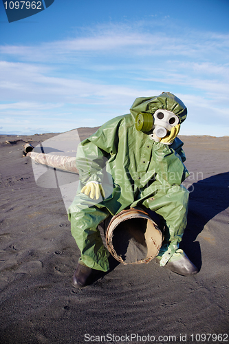 Image of Scientific ecologist in urbanistic desert